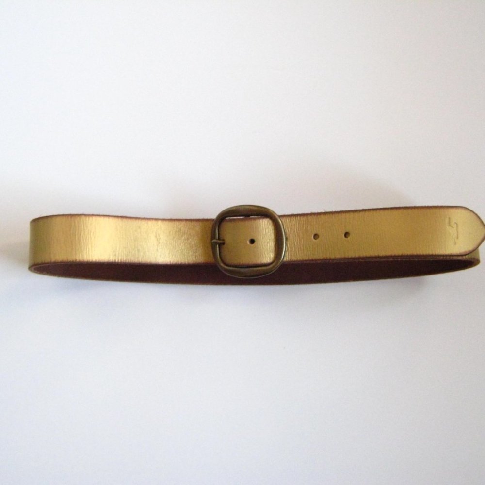 Hollister Metallic Gold Leather Belt